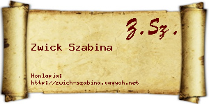 Zwick Szabina névjegykártya